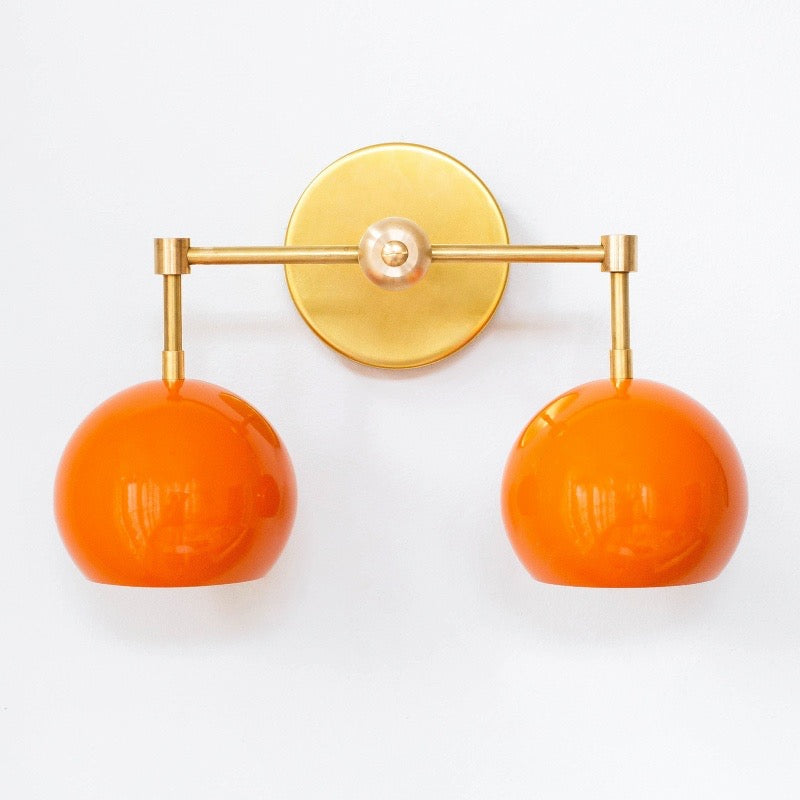 Orange Peel Loa Wall Sconce - Double Bubble Vanity Bath Wall Light