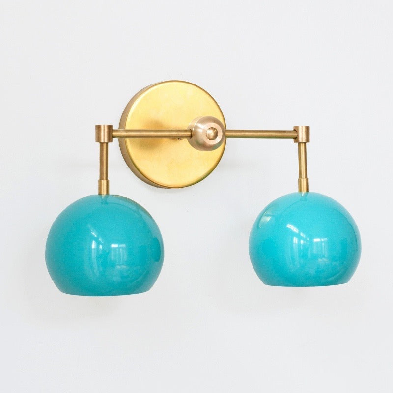 Navy Loa Wall Light - Double Ball Bath Vanity Mirror Wall Sconce