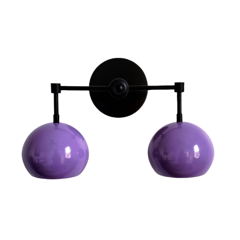 Orchid Shades Sconce - Double Ball Gloss Purple Bath Wall Light