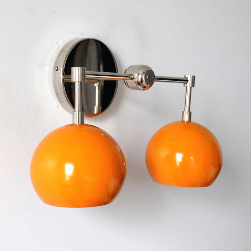 Orange Peel Loa Wall Sconce - Double Bubble Vanity Bath Wall Light