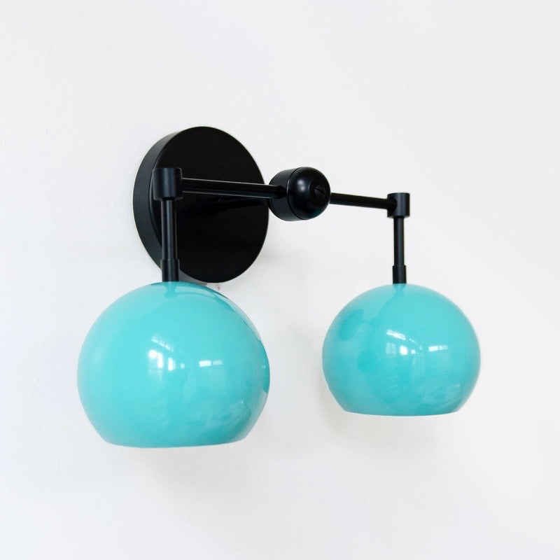 Navy Loa Wall Light - Double Ball Bath Vanity Mirror Wall Sconce