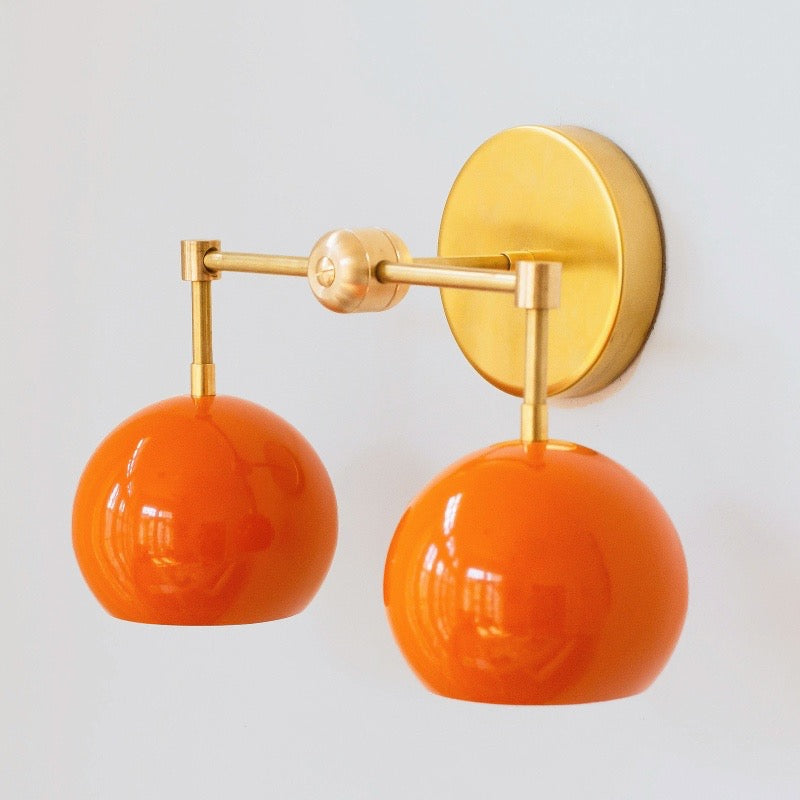 Orange Peel Loa Wall Sconce - Double Bubble Vanity Bath Wall Light