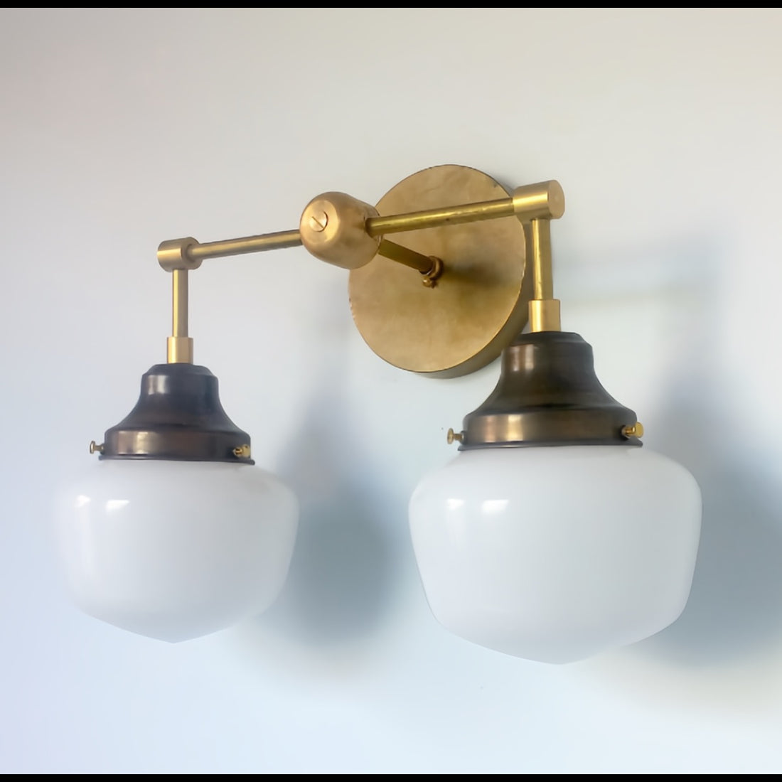 Double McMain Wall Sconce - Metal Glass Bubble Pop Vanity Wall Light