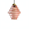 Vintage Striped Glass Pendant Light – Nordic Pleated Bottle Shade Lamp