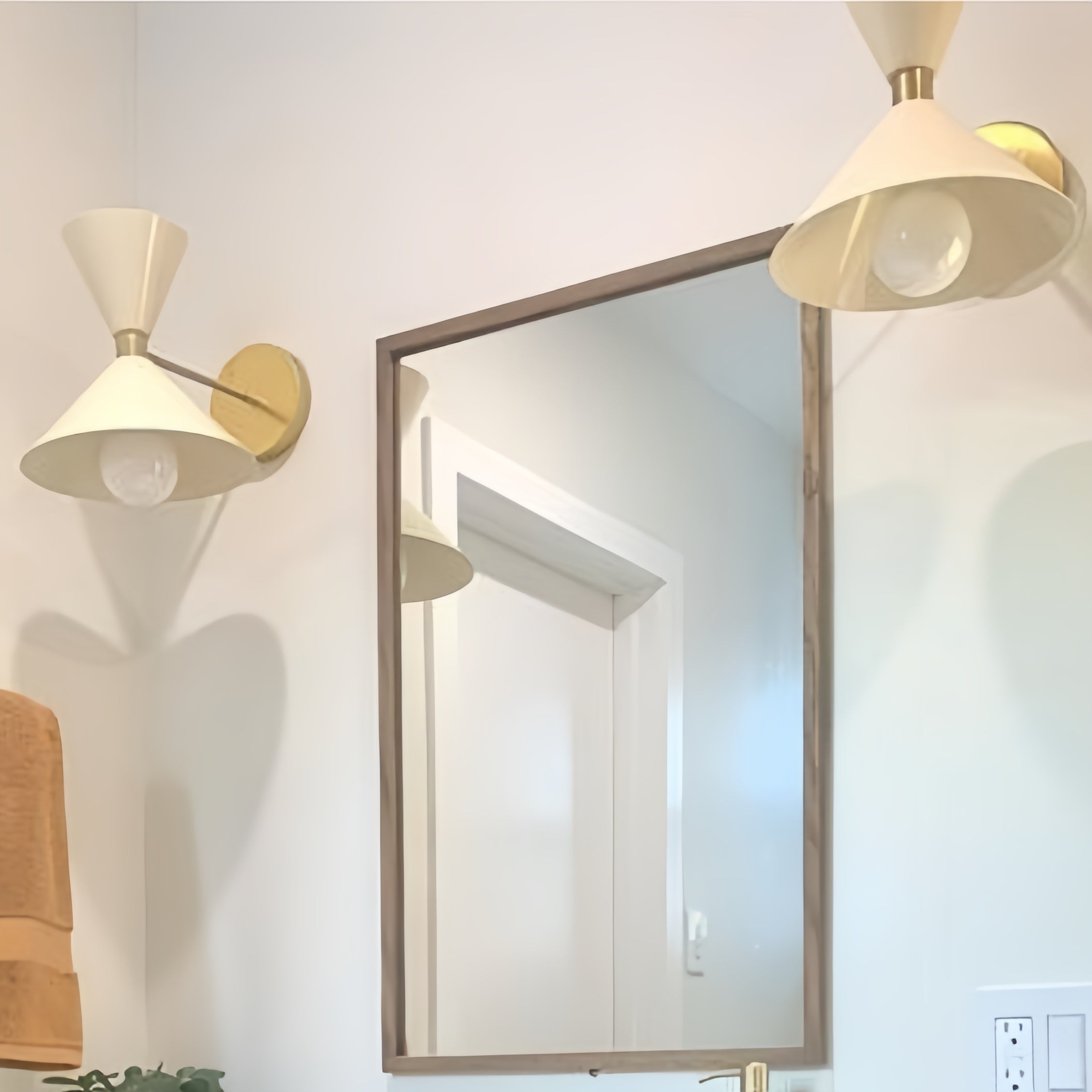 Brass Cone Wall Sconce - Hourglass Lighting for Home Spaces