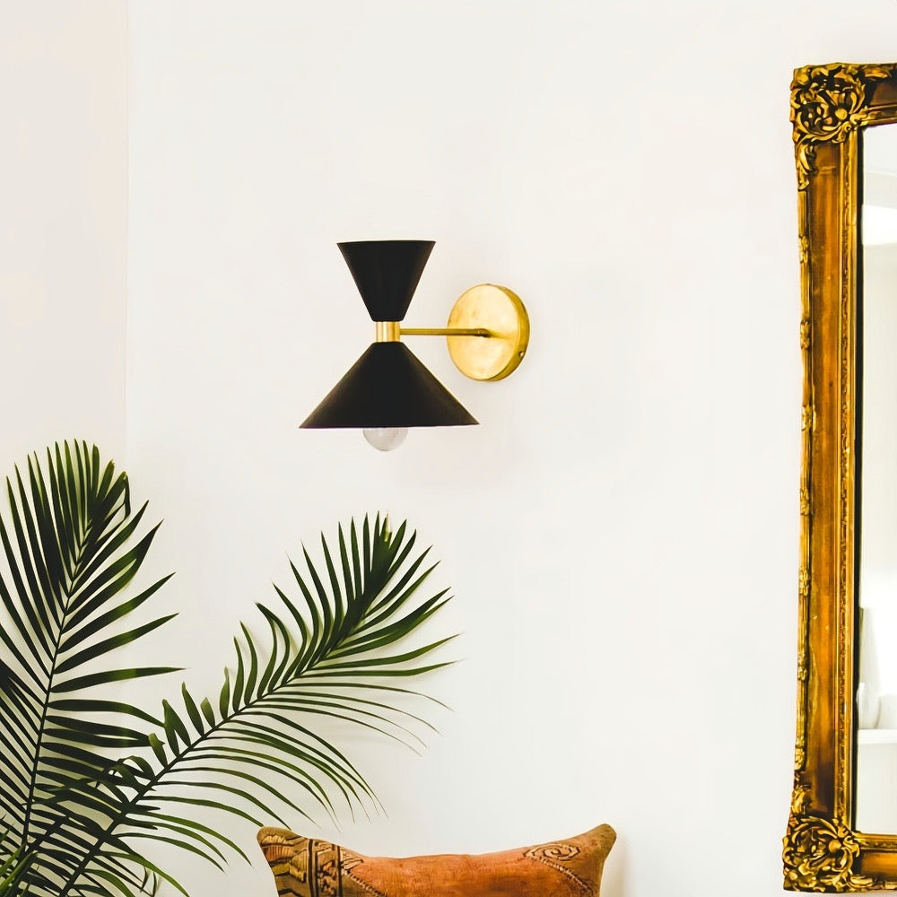 Brass Cone Wall Sconce - Hourglass Lighting for Home Spaces