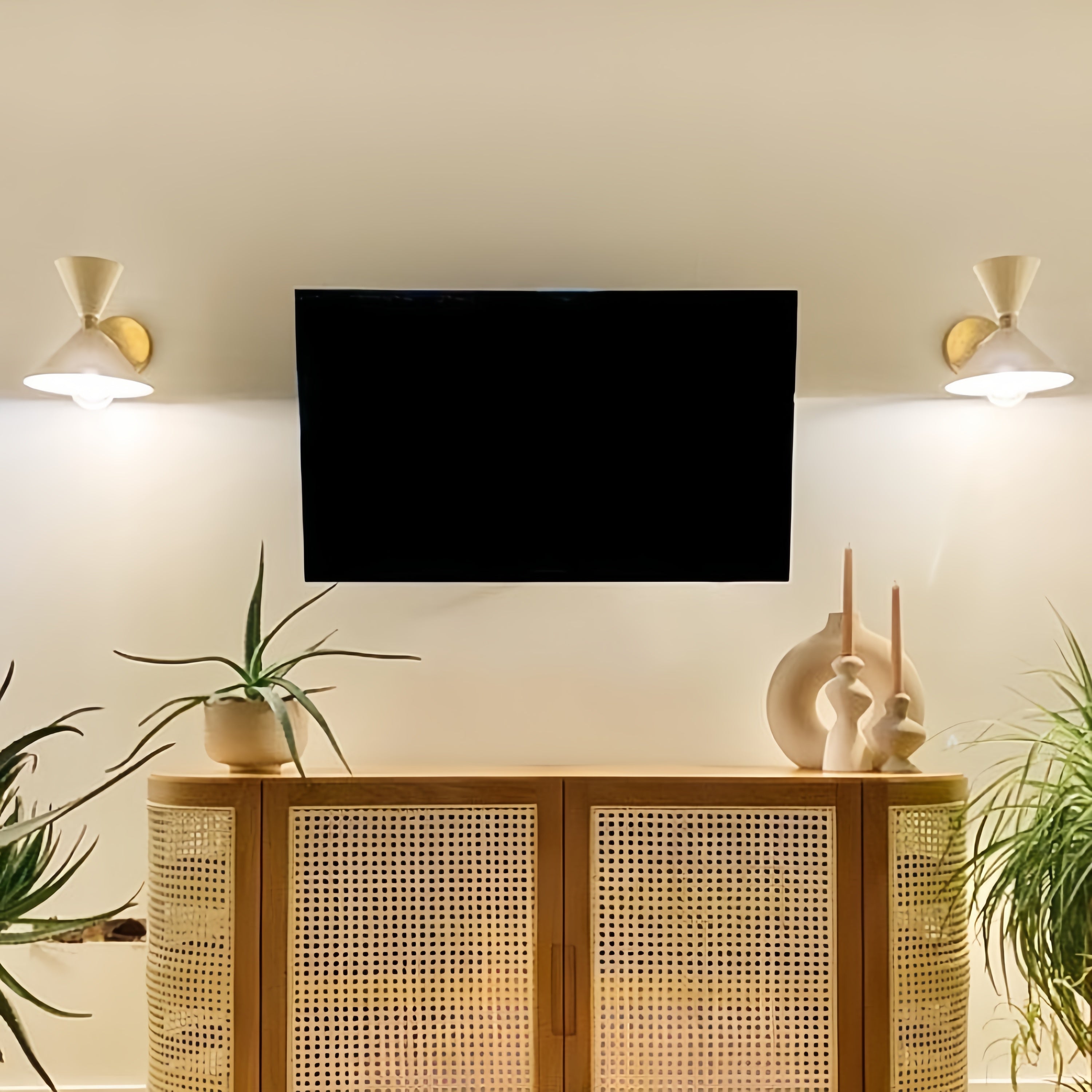 Brass Cone Wall Sconce - Hourglass Lighting for Home Spaces