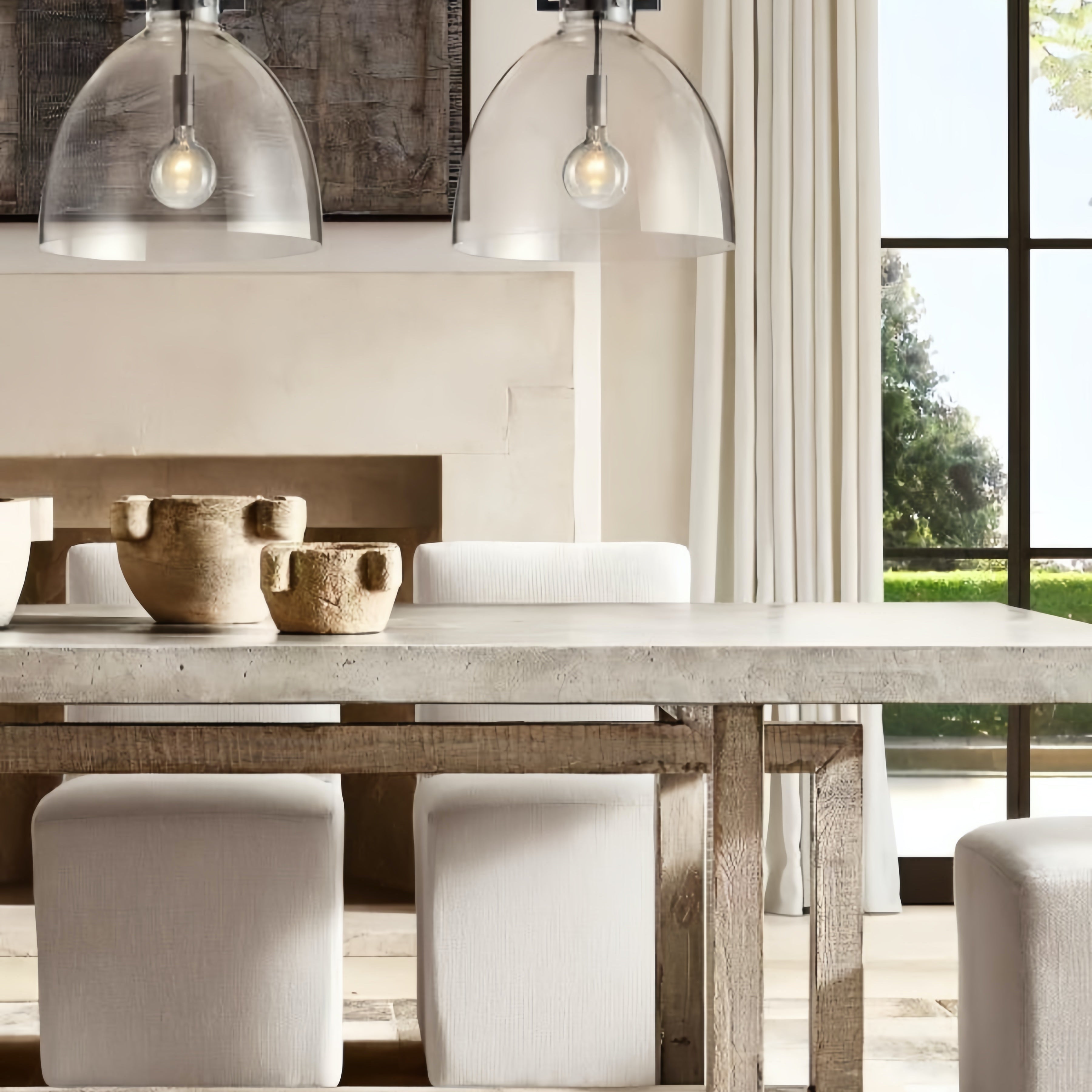 Machinist Glass Globe Pendant Light - Ball Clear Glass Lamp with Chain