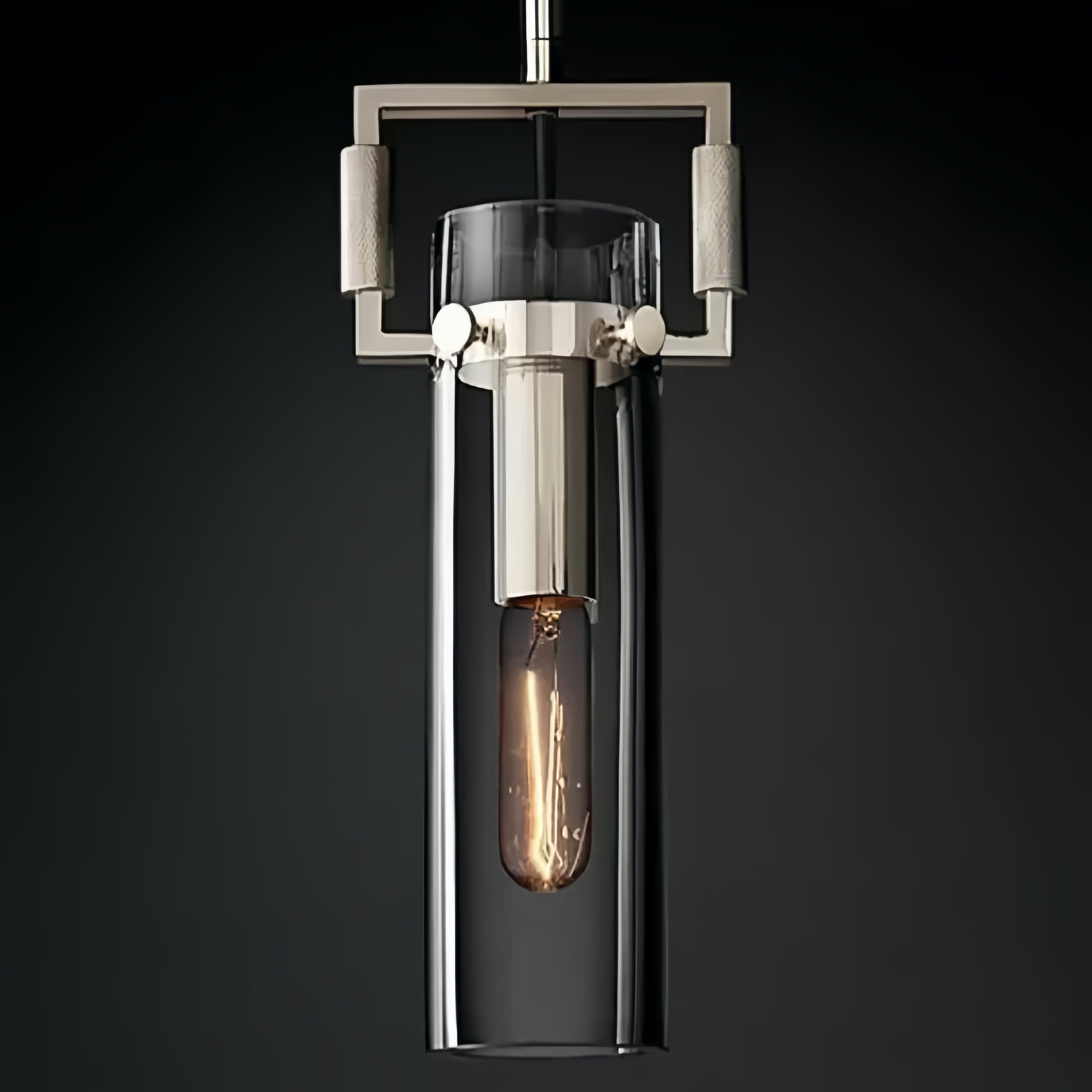 Machinist Glass Globe Pendant Light - Ball Clear Glass Lamp with Chain