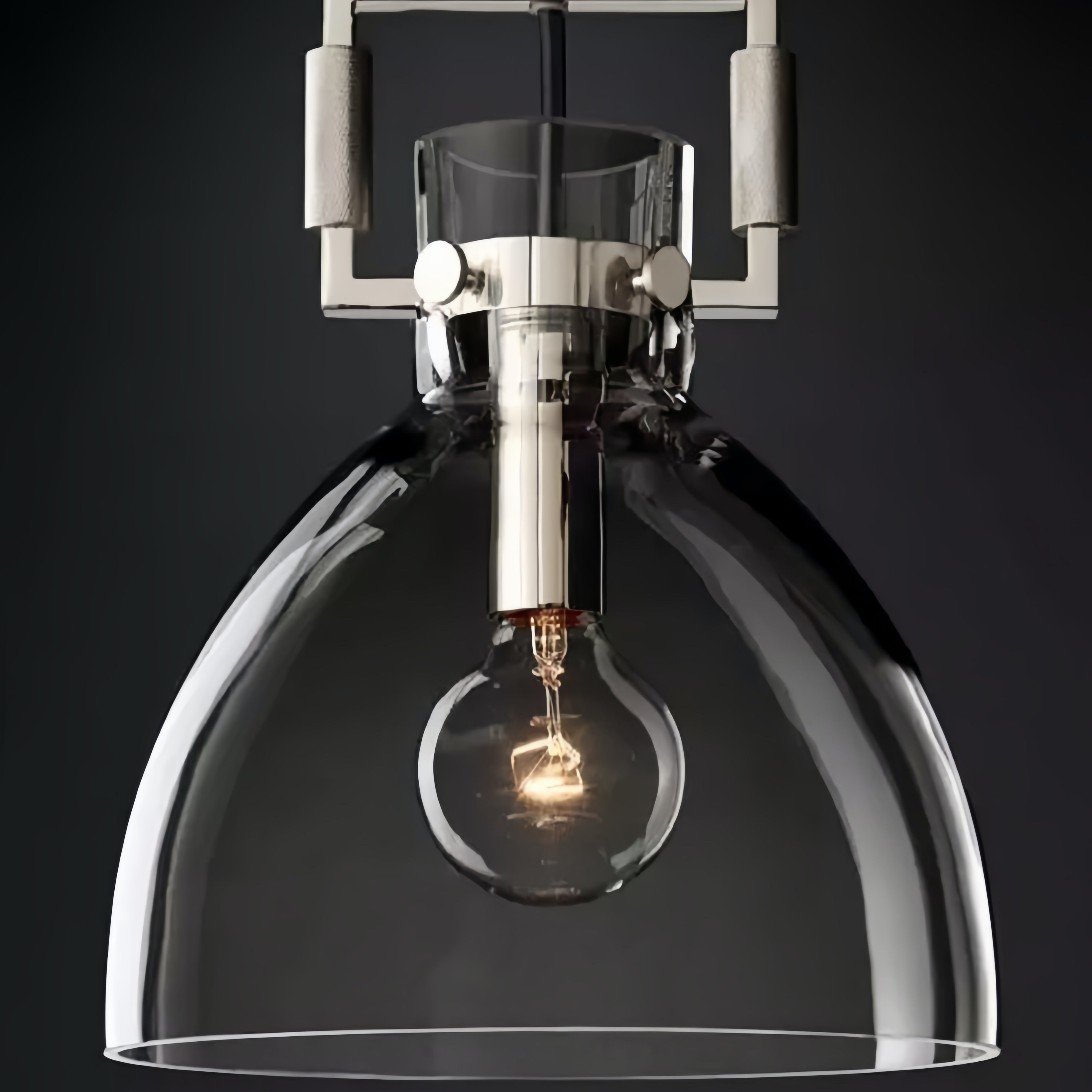 Machinist Glass Globe Pendant Light - Ball Clear Glass Lamp with Chain