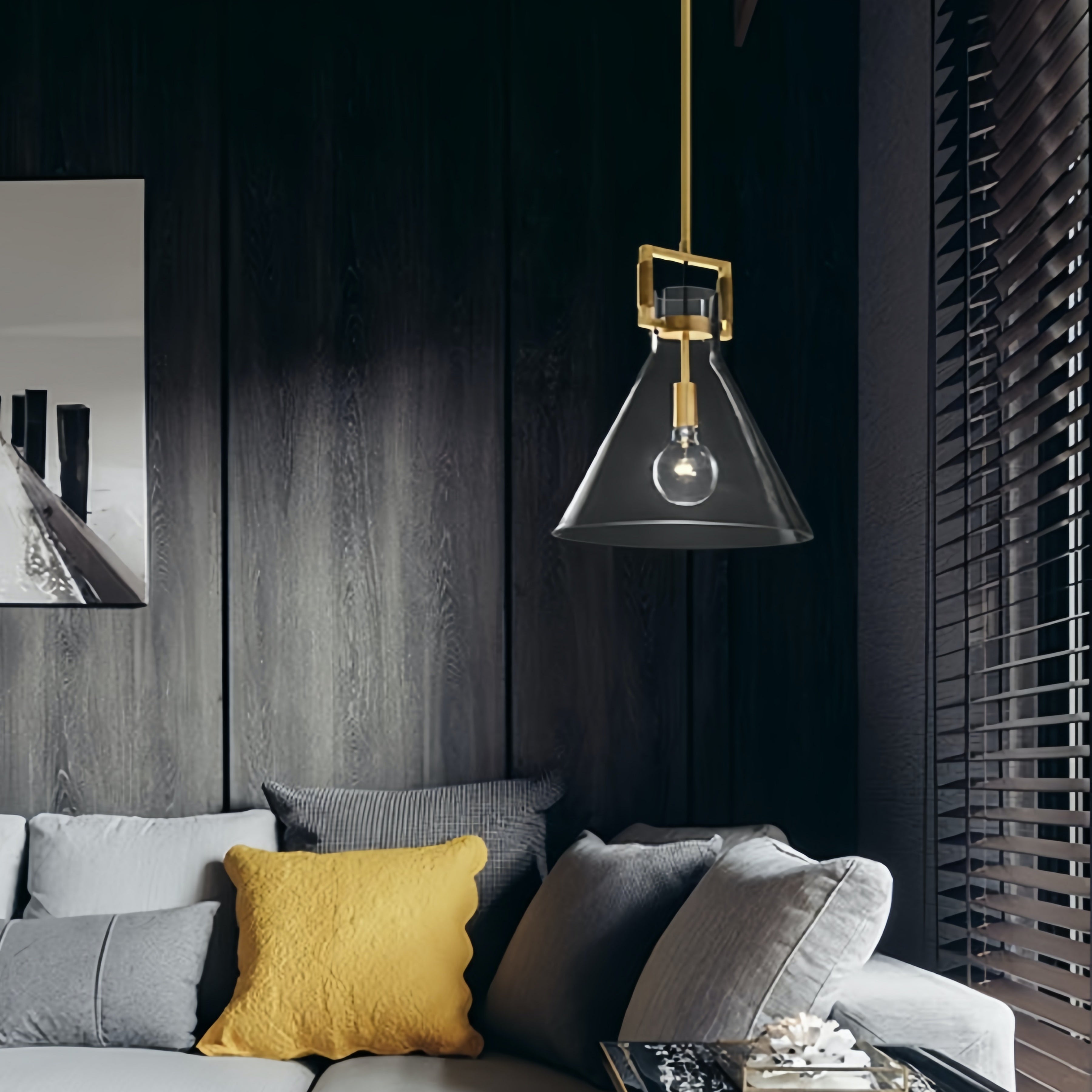 Machinist Glass Globe Pendant Light - Ball Clear Glass Lamp with Chain