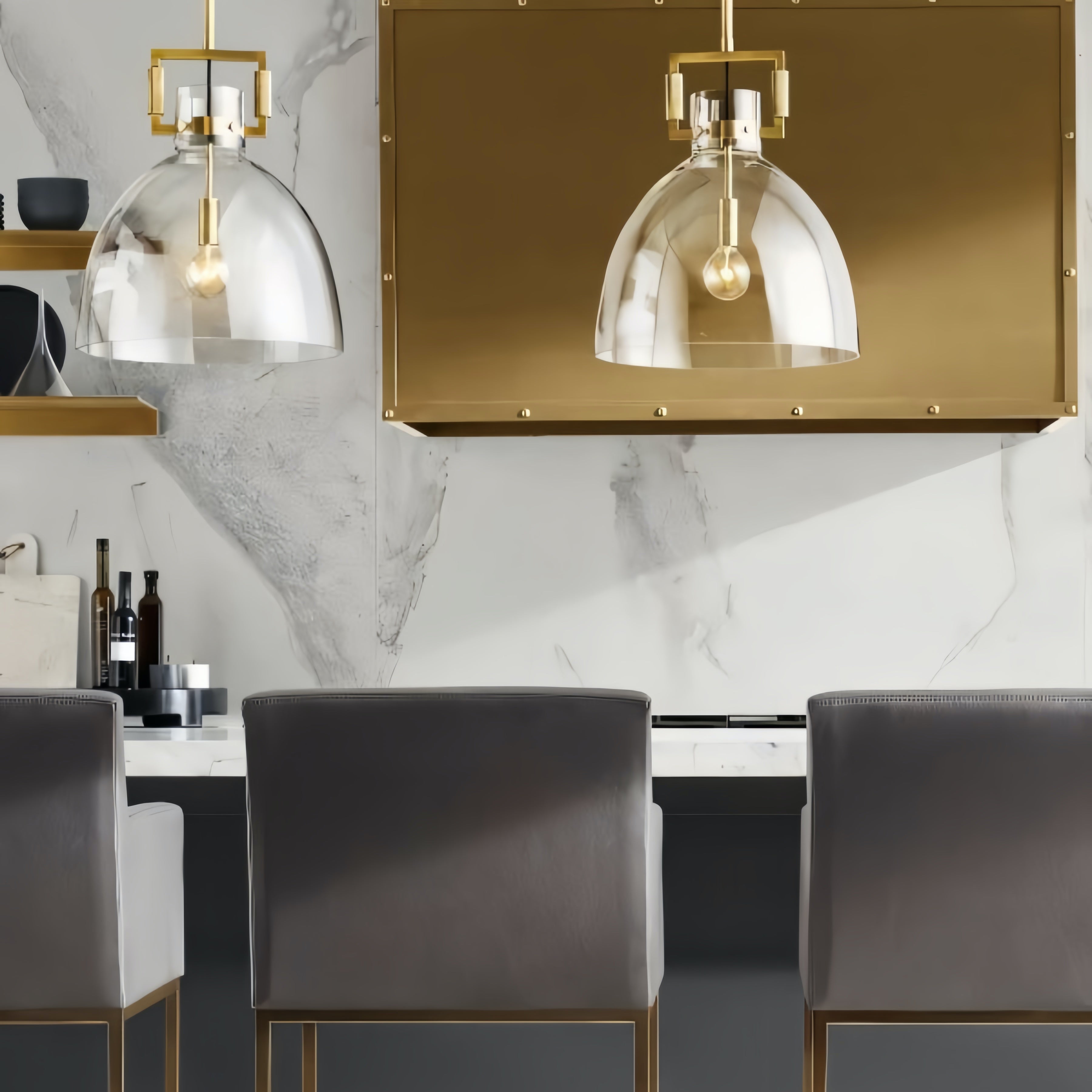 Machinist Glass Globe Pendant Light - Ball Clear Glass Lamp with Chain