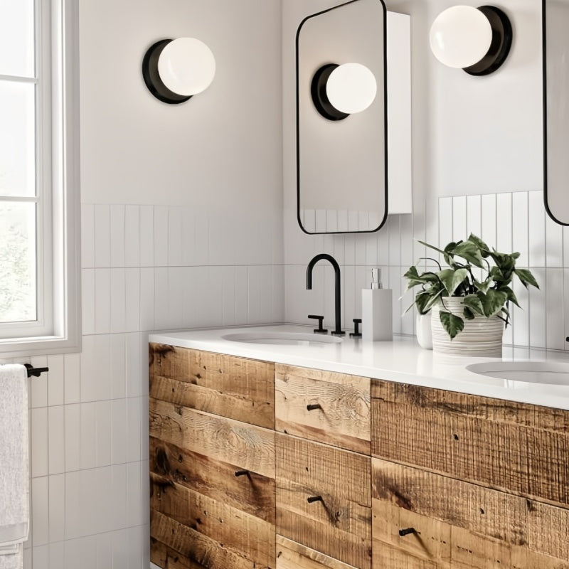 Brelia Modern Globe Wall Lamp – Minimalist Accent Lighting for Bedroom or Hallway