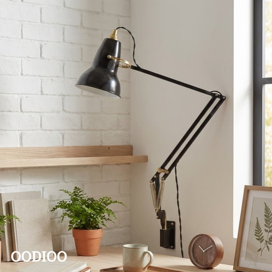 Original 1227 Sleek Adjustable Arm Wall Lamp with Aluminium Shade for Living Space
