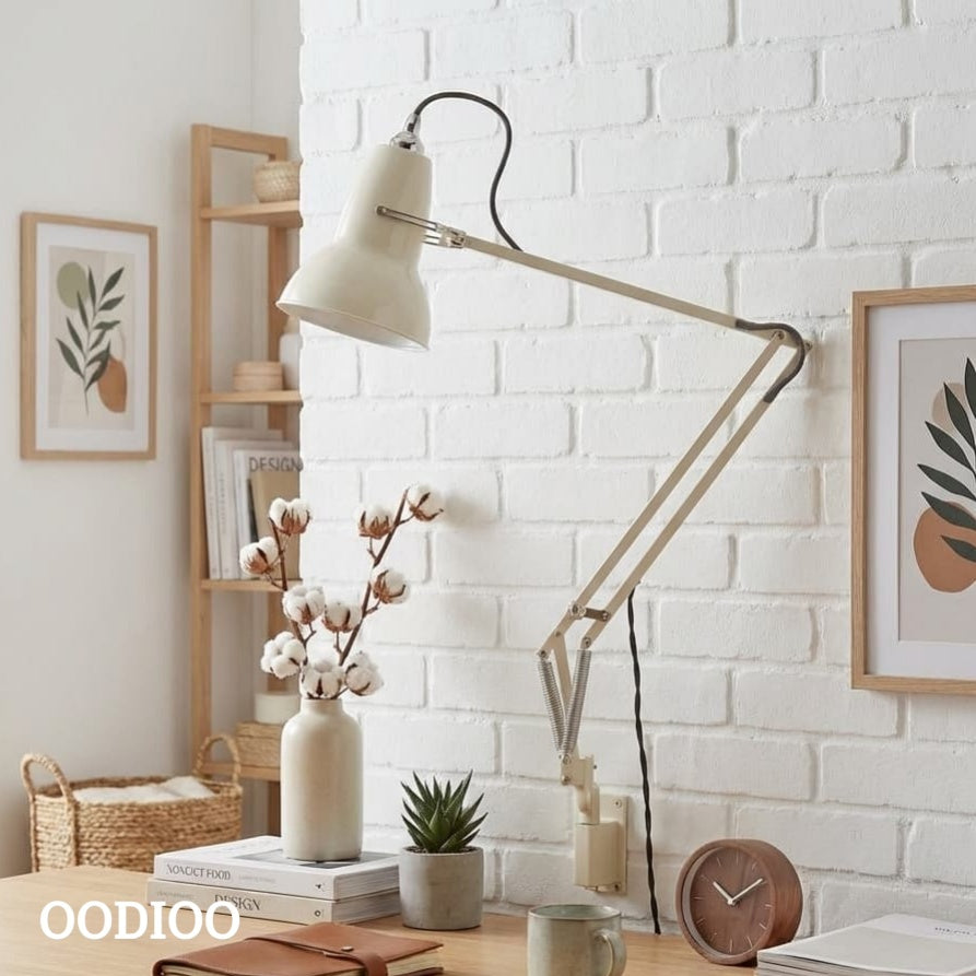 Original 1227 Sleek Adjustable Arm Wall Lamp with Aluminium Shade for Living Space