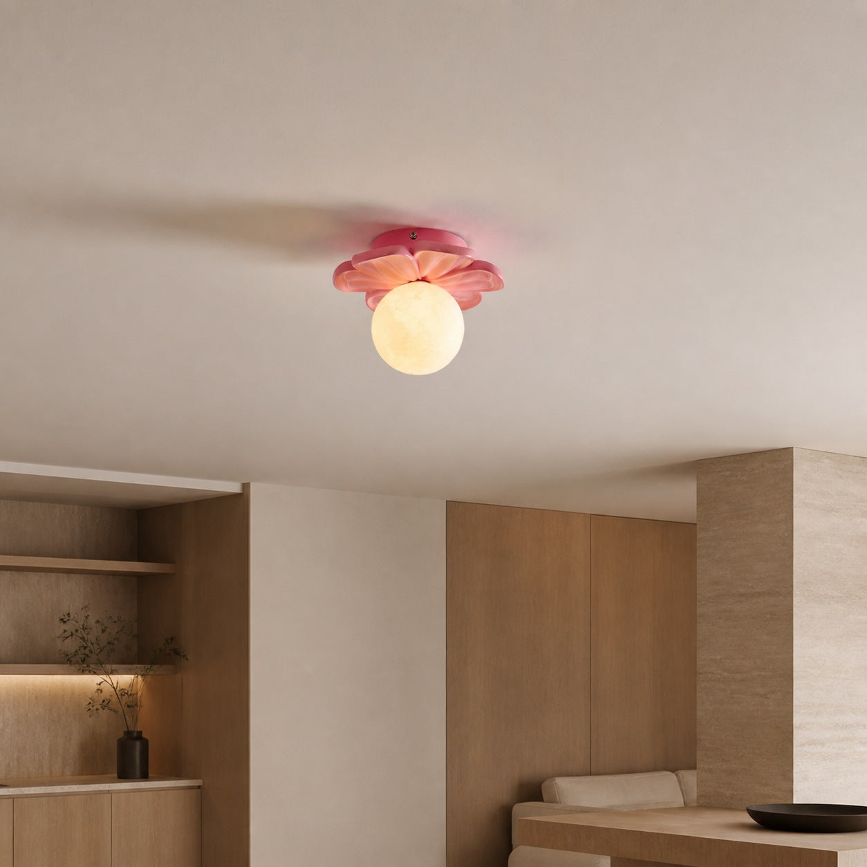 Cream Bloom Flower Ceiling Lamp