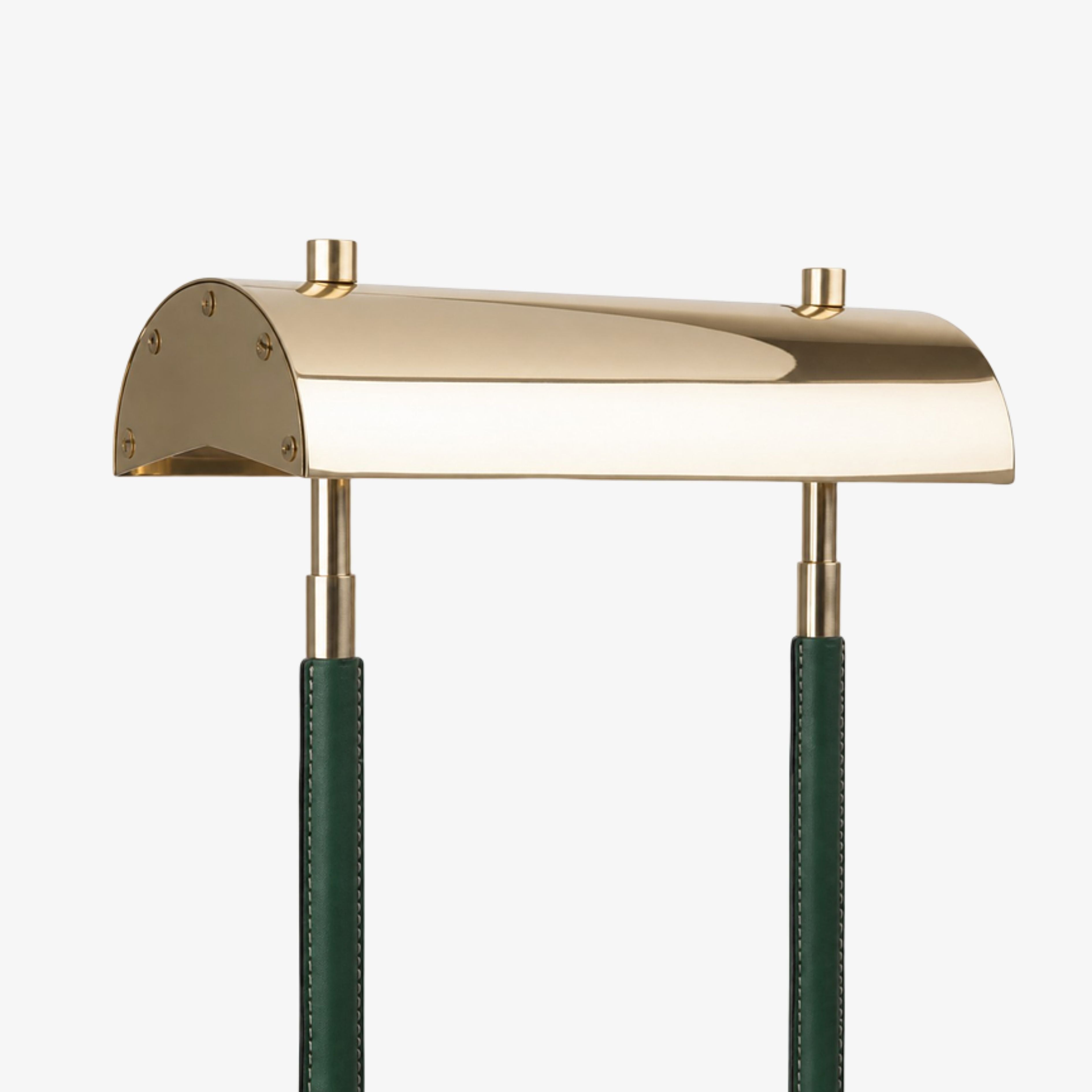 Curved polished metal shade detail