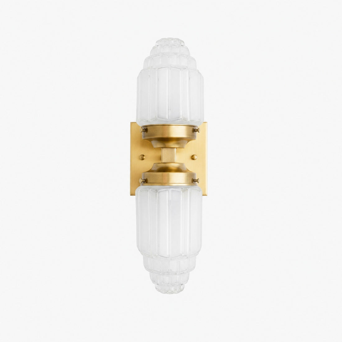 Tierlux Glass Art Deco Wall Sconce - Glass Frosted Globes with Skyscraper Globe