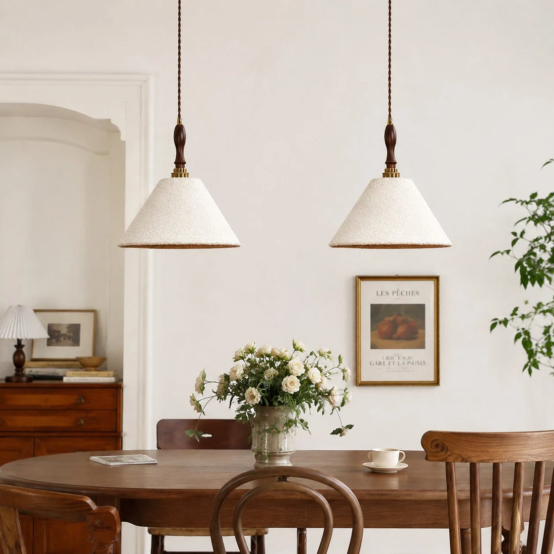 Dining table pendant pair scene