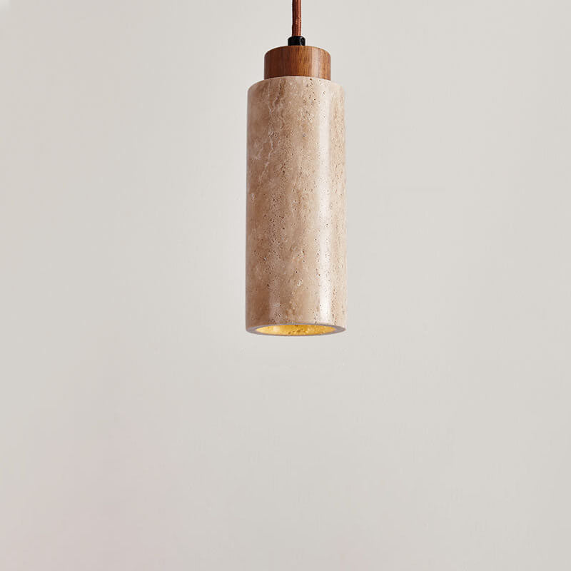 Wabi Sabi Solid Wood Stone Pendant Light