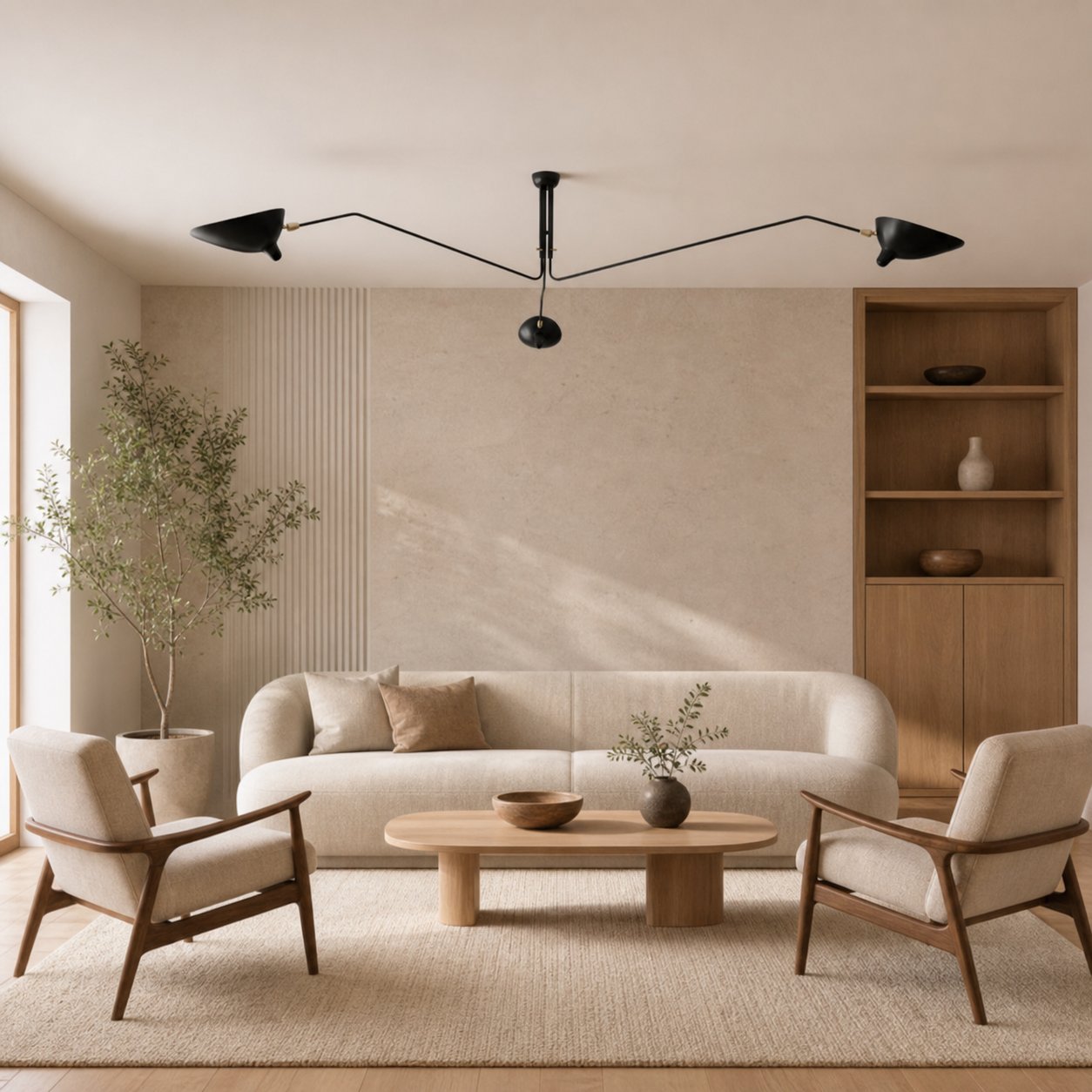 Arclume Arc Ceiling Lamp – Sculptural Design with Adjustable Arms for Modern Spaces N43