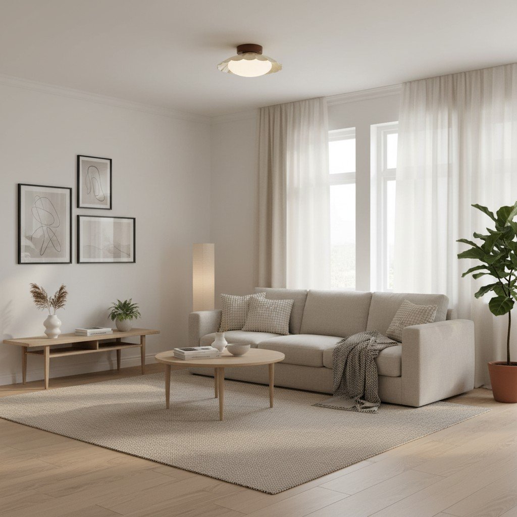 Pluvoria Modern Minimalist Scalloped Clouds Ceiling Light - Sleek Ceiling Lamp with Clean Lines