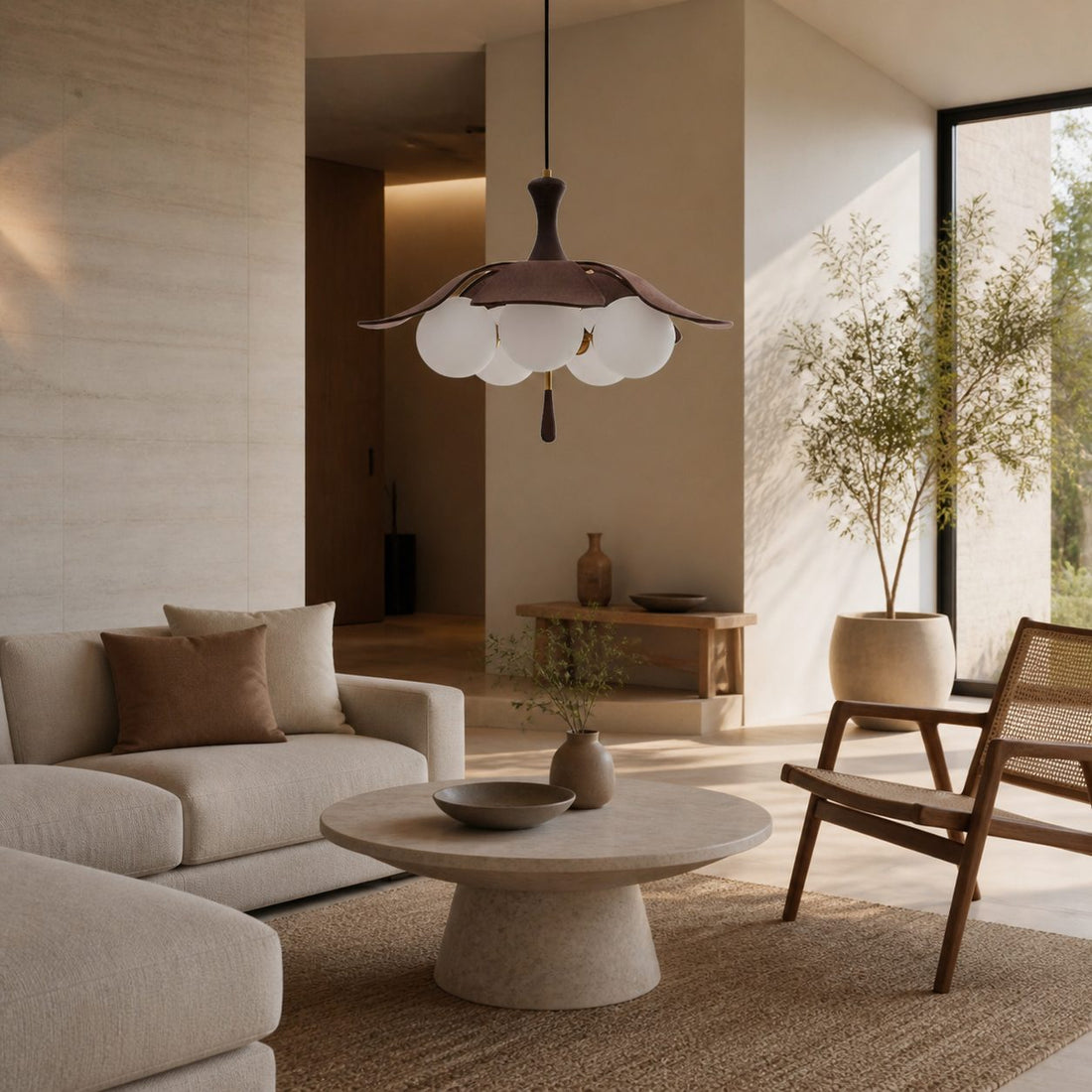 Orrise Series Sculptural Globe Cluster Pendant Lamp - Metal and Glass Pendant Light