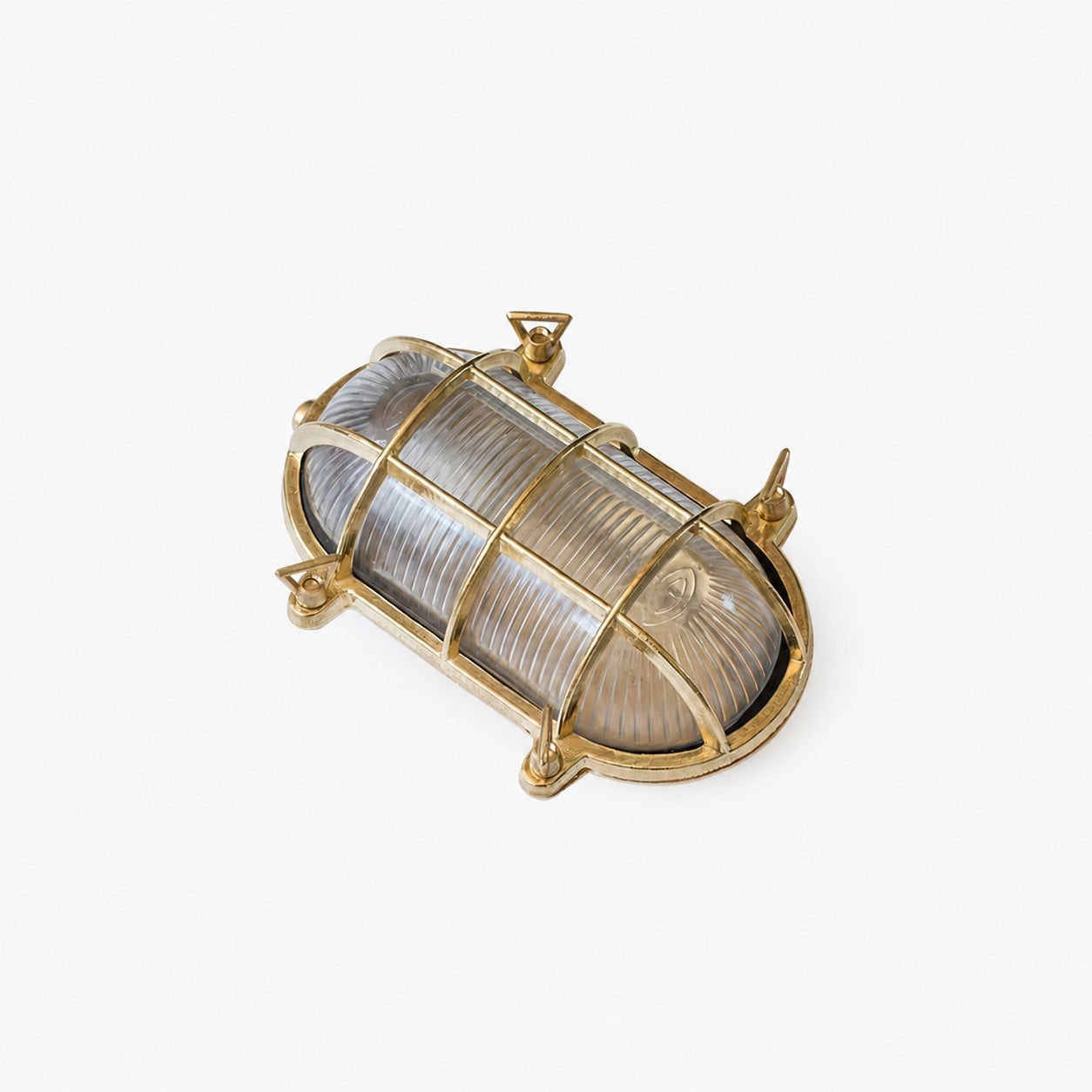 Ivoran Bulkhead Wall Sconce - Brass Caged Glass Vintage Industrial Light for Outdoor and Bathroom