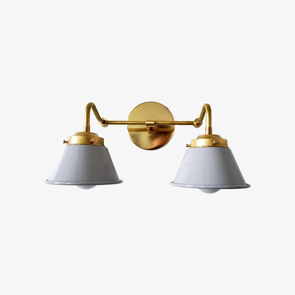 Modern Double Cone Brass Sconce - Accent Lighting For Bathroom & Hallway