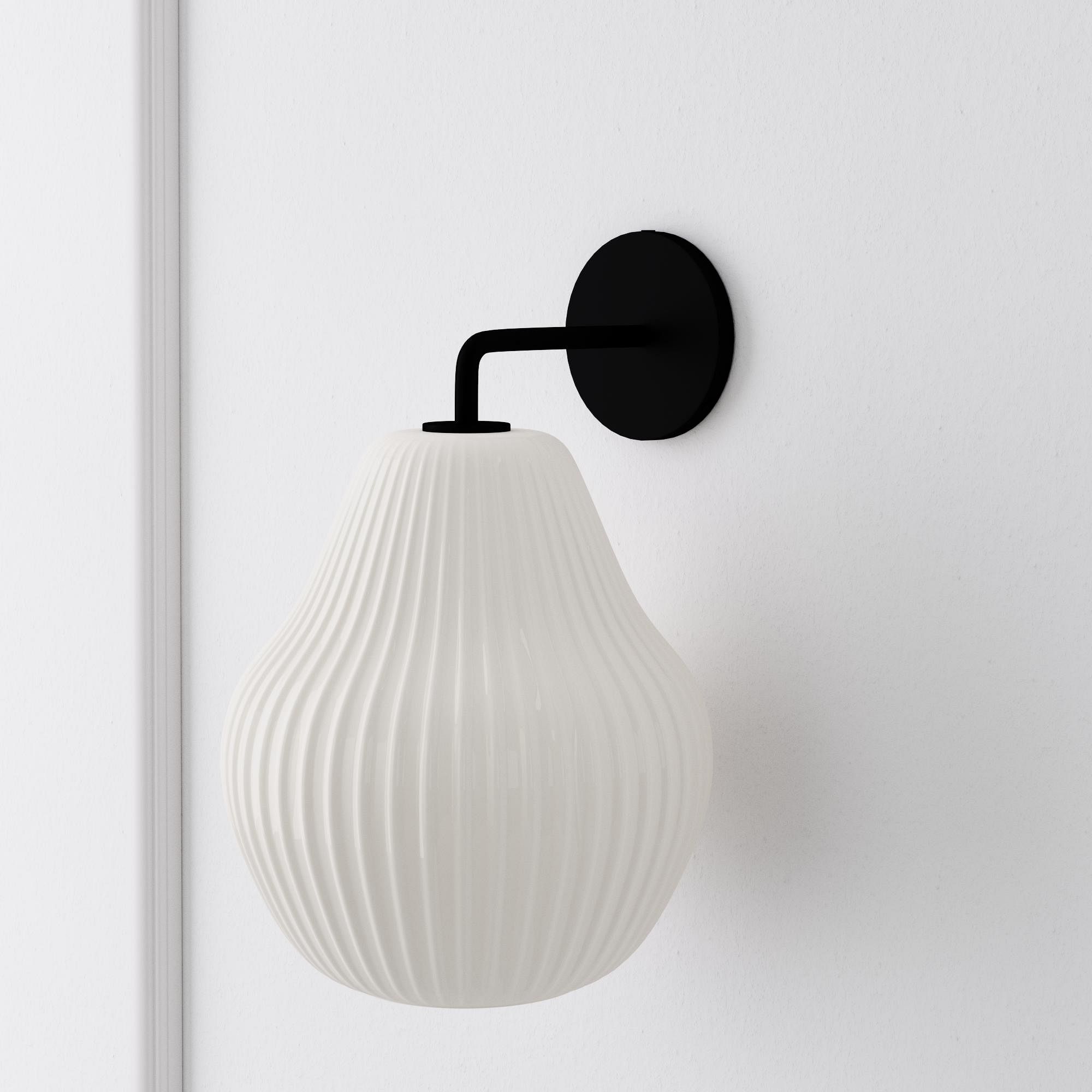 Rivrona Ribbed Glass Wall Sconce - Elegant Modern Lighting for Hallway & Bedroom