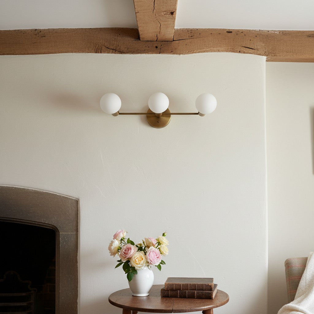 Glorica Glass Mid Century Modern Vanity Light - 3 Light Wall Fixture