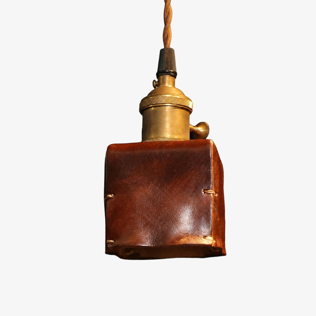 Hand-Shaped Leather Pendant Light