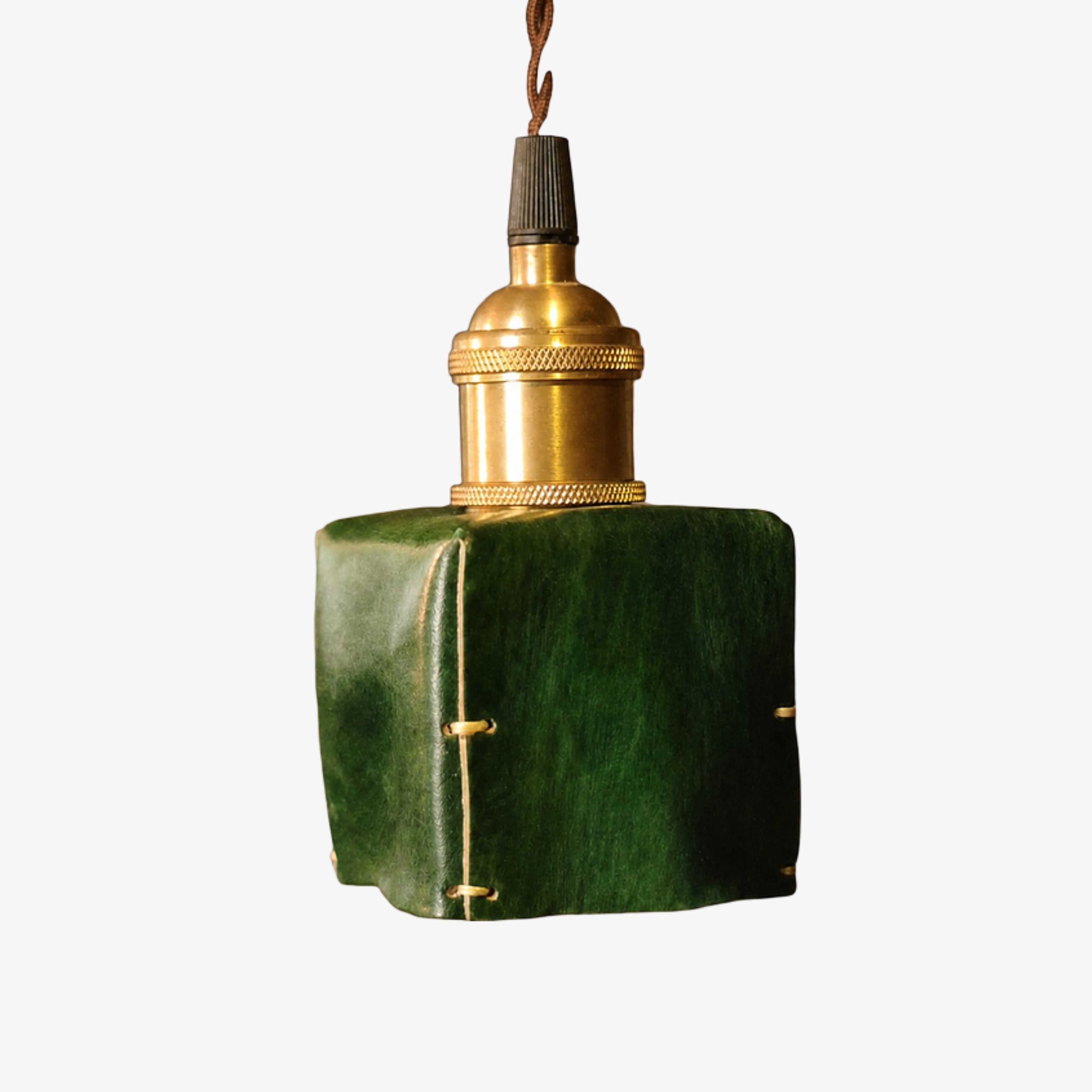 Hand-Shaped Leather Pendant Light