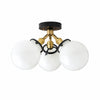 Glorica Glass Globe Light - Mid Century Semi Flush Ceiling Lamp