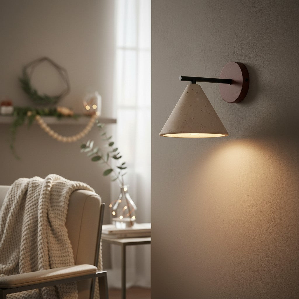 Travira Wall Light Natural Travertine Texture Accent - Modern Wall Light for Hallways and Bathrooms