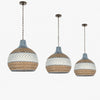 Handwoven Blue Rattan Pendant Light