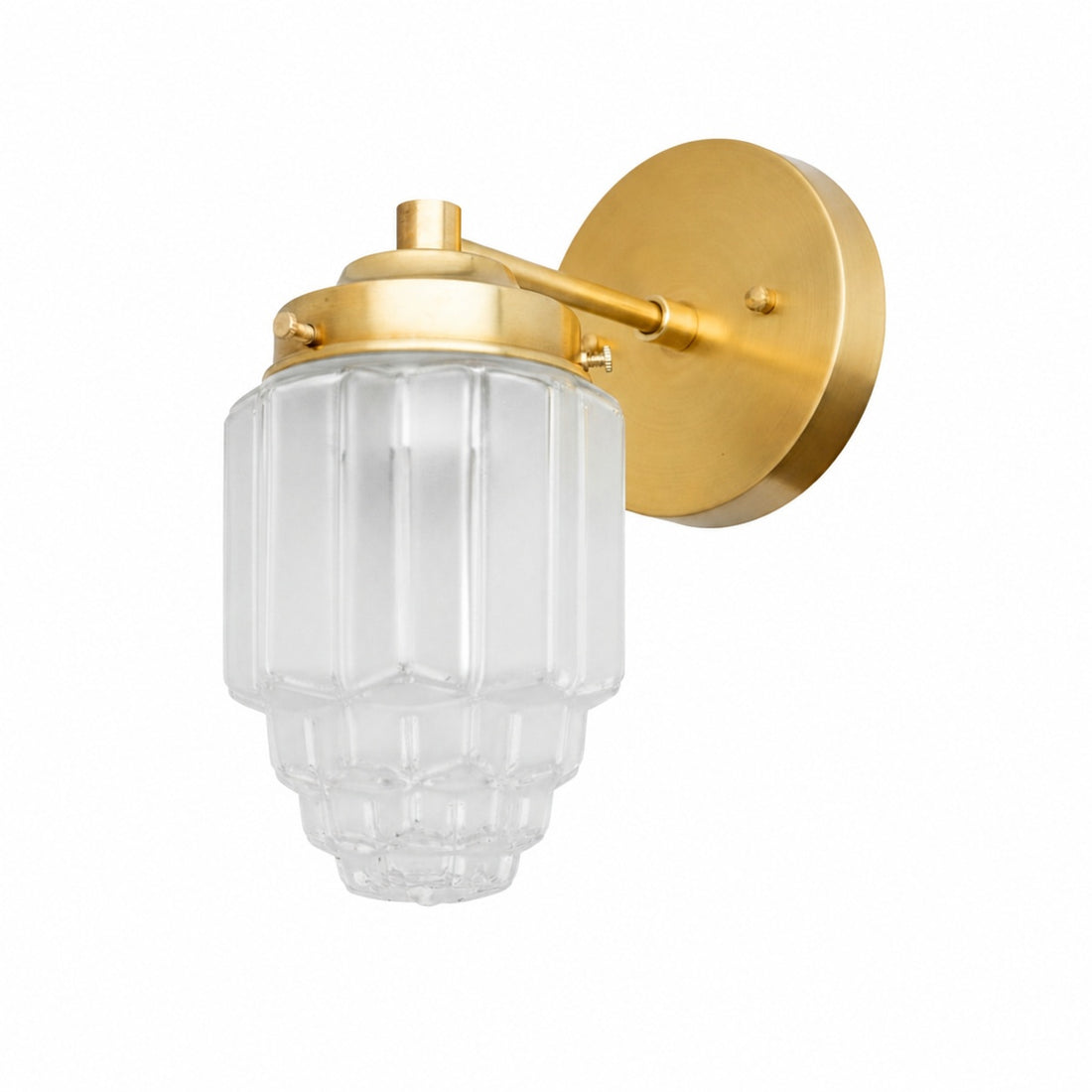 Tierlux Glass Vanity Light - Art Deco Bathroom Fixture with Skyscraper Shades
