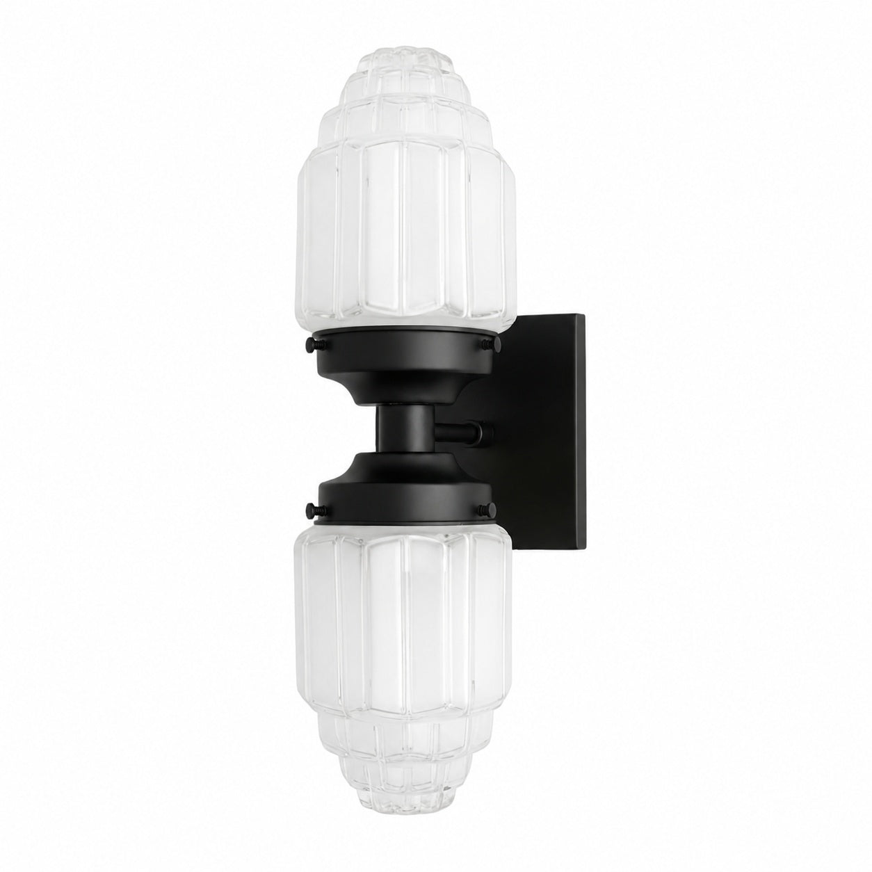 Tierlux Glass Art Deco Wall Sconce - Glass Frosted Globes with Skyscraper Globe
