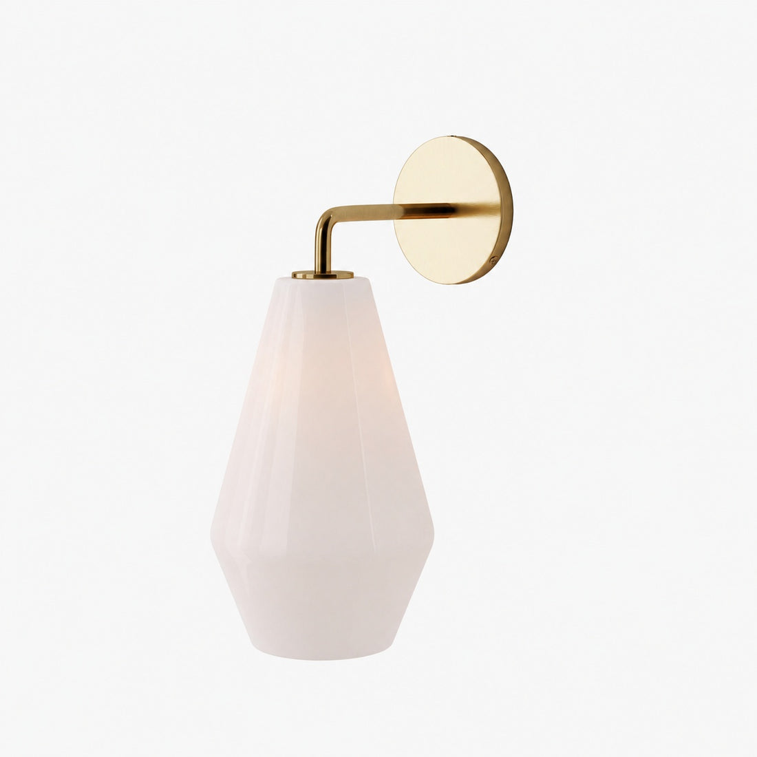 Merin Sculptural Milk Glass Geometric Wall Lamp