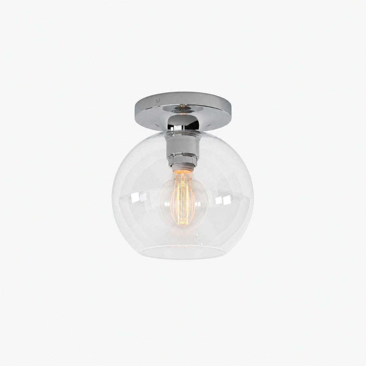 Selvion Modern Globe Pendant Light - Damp-Rated Bathroom Lighting - Luxe Glass Shade