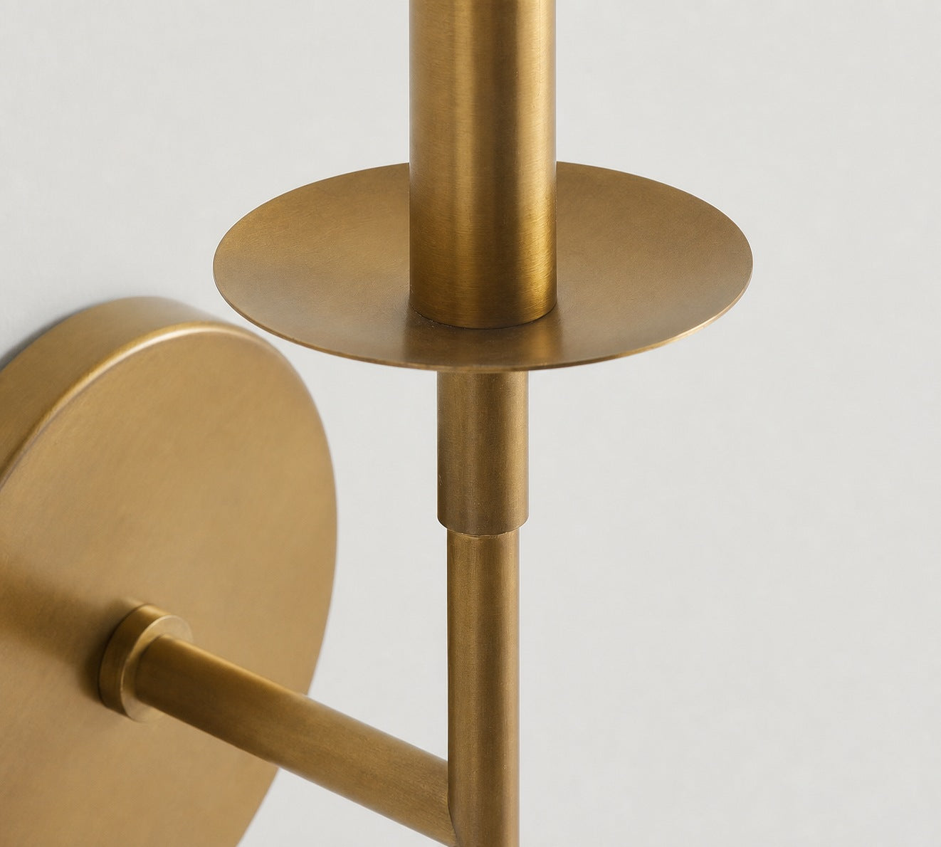 Rowan Bronze or Brass Wall Sconce - Iron Light with White Linen Shade for Home