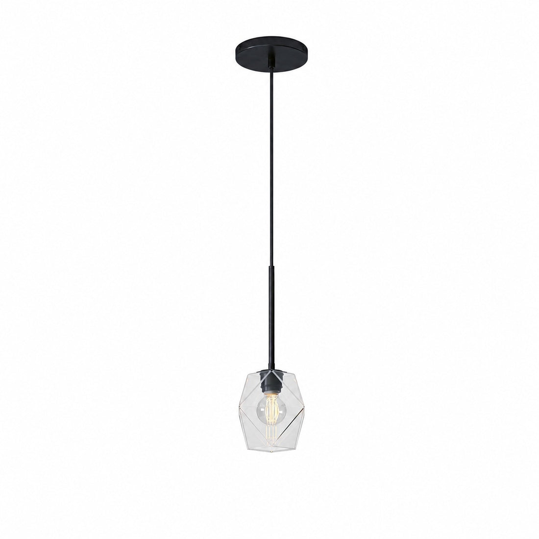 Talvior Faceted Pendant Light – Adjustable Glass Light Fixture