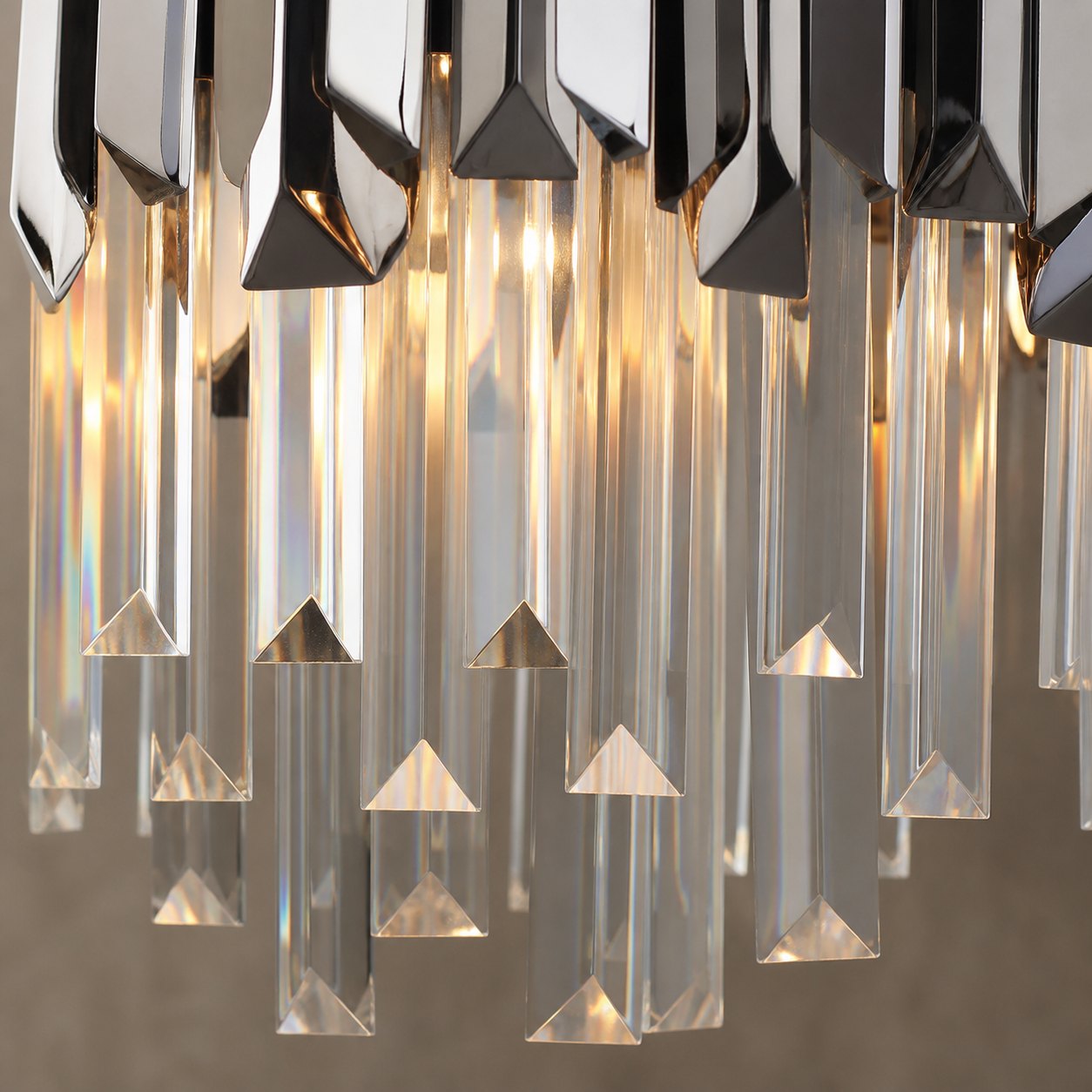 Virelia Contemporary Crystal Pendant Light – Layered Crystal Shade Ceiling Fixture for Dining or Living Room