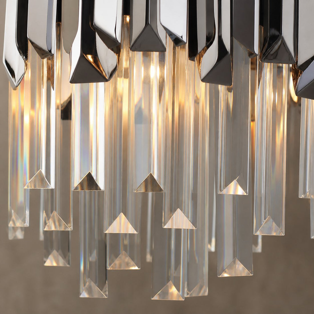 Virelia Contemporary Crystal Pendant Light – Layered Crystal Shade Ceiling Fixture for Dining or Living Room