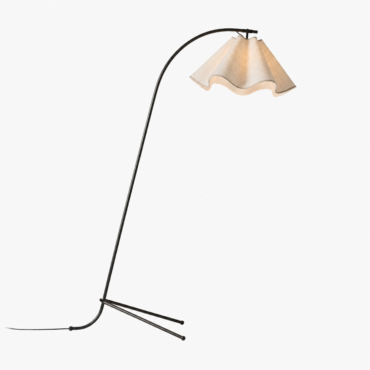 Oslan Scalloped Shade Floor Lamp - Modern Lighting with Arched Base