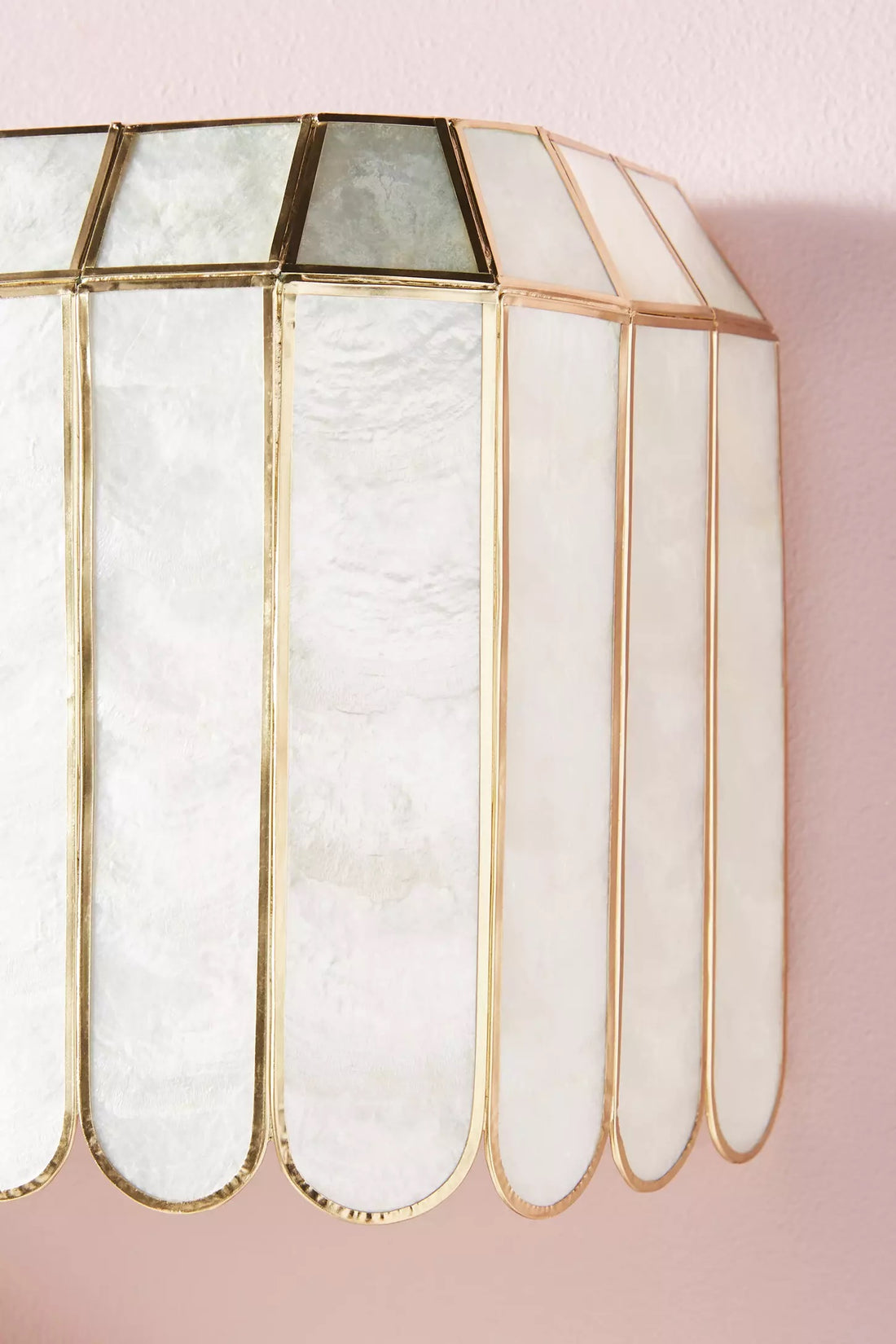 Lumica Capiz Faceted Wall Light - Brass & Iron Sconce in Gold Finish
