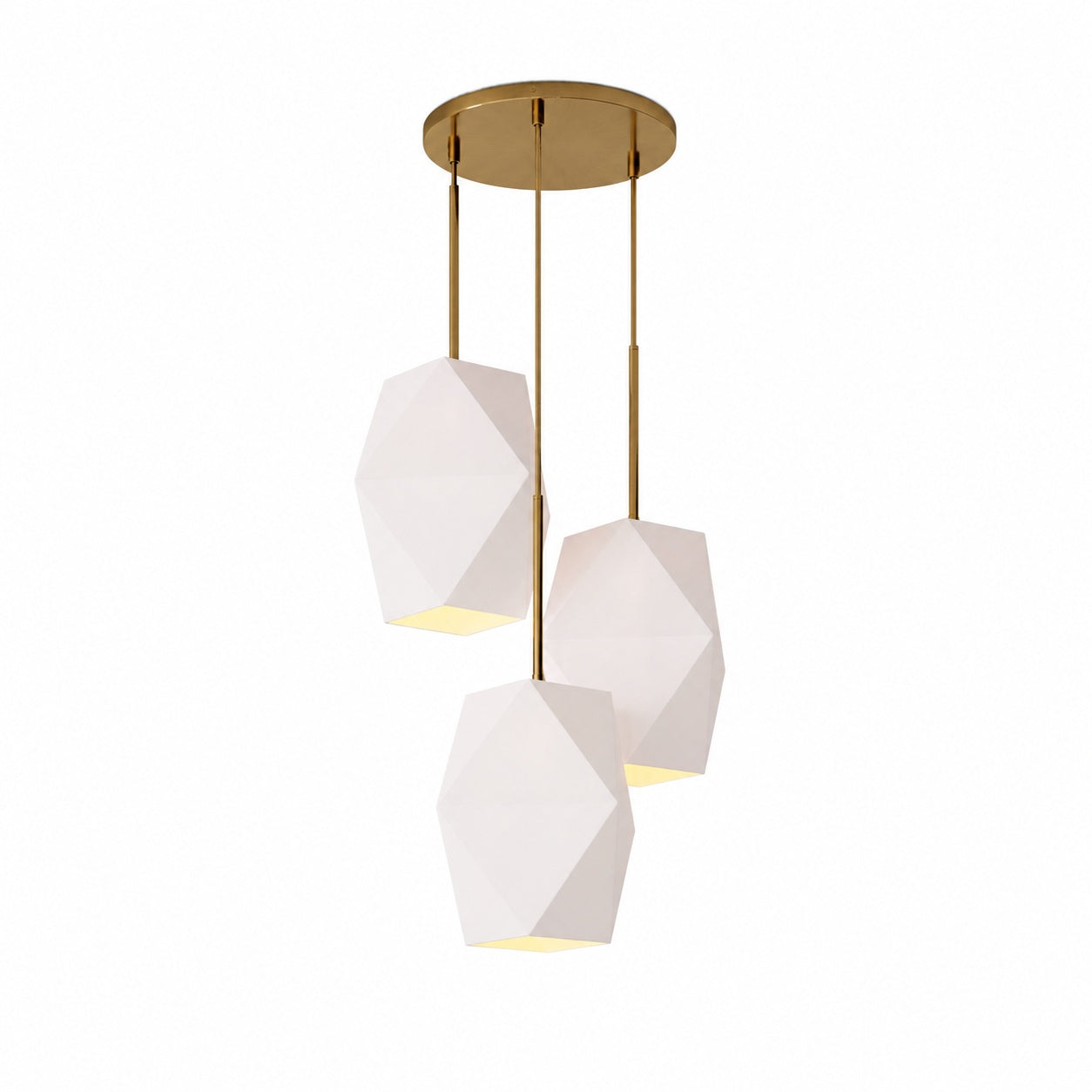 Talvior Sculptural Lighting - 3-Light Faceted Chandelier in Versatile Finishes | Explore Collection