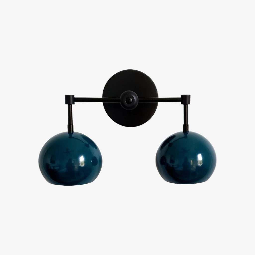 Navy Wall Light - Double Ball Bath Vanity Mirror Wall Sconce