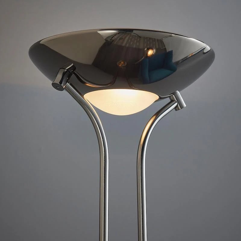 Linexis Art Deco Metal & Opal Glass Floor Lamp – Dual-Light Design for Modern Interiors