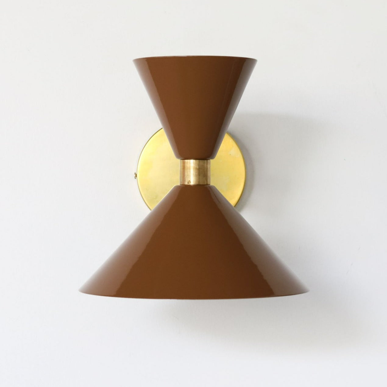 Brass Cone Wall Sconce - Hourglass Lighting for Home Spaces
